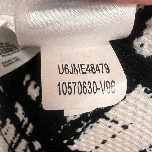 Black Label by Evan Picone Black & White Pleated Fit & Flare Dress Size 8 - Picture 11 of 13